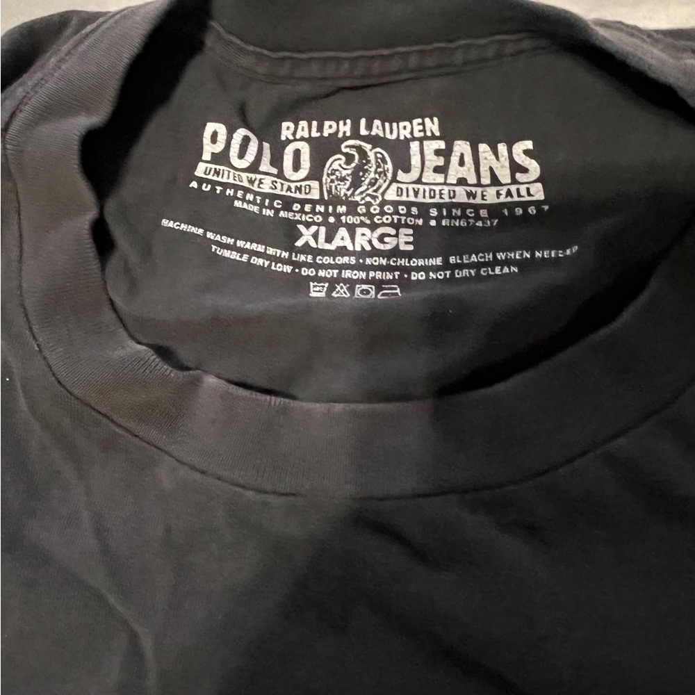 Vintage Ralph Lauren Gray T - Shirt Men’s Size XL with tan Logo - Picture 3 of 6